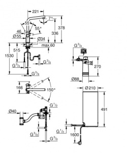 Смеситель для кухонной мойки Grohe Red Duo 30325001 / 30325DC1 в комплекте с бойлером, хром