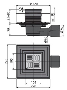 Душевой трап AlcaPlast APV3344