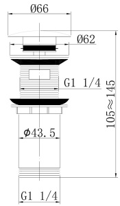 Донный клапан Abber Bequem AF0010 / AF0010NG, хром