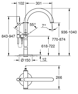 Смеситель для ванны Grohe Atrio New 32653DA3, теплый закат глянец