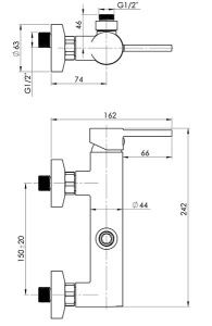 Смеситель для душа Rubineta Ultra-15/D