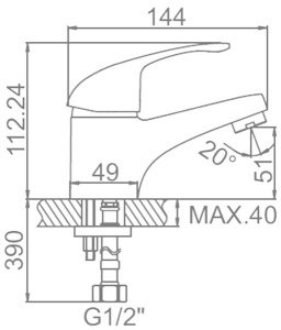 Смеситель для умывальника Ledeme L1029-B