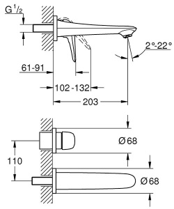Смеситель встраиваемый Grohe Eurostyle 29097LS3, белая луна