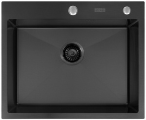 Кухонная мойка Arfeka Eco AR 60 Black с коландером, дозатором и роллер-матом
