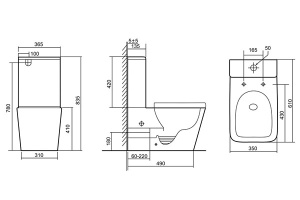 Напольный унитаз Abber Rechteck AC1210TMW, белый