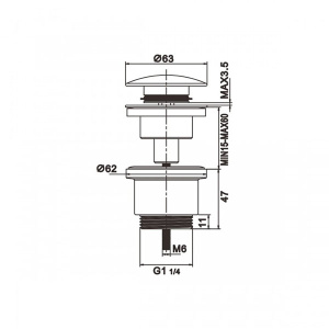 Сифон для умывальника McAlpine HC2-40 с черным металлическим донным клапаном и гофрой