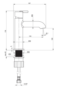 Смеситель для умывальника Deante Silia Titanium BQS_D20M