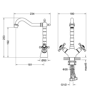 Смеситель для умывальника Timo Nelson 0143/03F