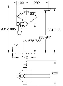 Смеситель для ванны Grohe Plus 23846003 / 23846DC3, хром