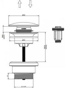 Донный клапан Hansberge H107BL