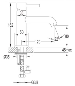 Смеситель для умывальника Omnires Y Y1210NBL / Y1210NBLGL