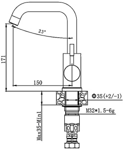 Смеситель для кухонной мойки Haiba HB72304-4