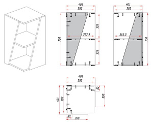 Пенал ЗОВ Кито 40-L / 40-R белый