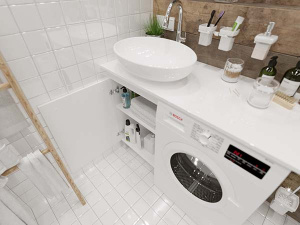 Столешница 1Marka Wash белый глянец 110