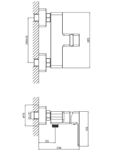 Смеситель для душа Lauter Cascade 21СК9615C