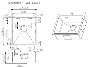 Кухонная мойка Zorg ZRN 5045 Nano / ZRN 5055 Nano, 45х50, матовый Nano