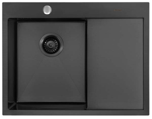 Кухонная мойка Arfeka AF 65 / 78 Black PVD Nano, 65х51, черный Nano