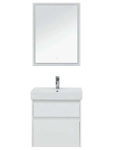Комплект мебели Aquanet Nova Lite 60 / 75 / 85 / 100 2 ящика белый глянец, 60, белый глянец