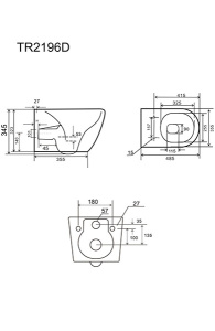 Подвесной унитаз Uptrend Caneo Rimless TR2196D