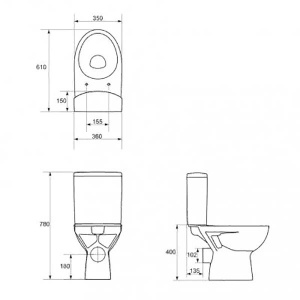 Напольный унитаз Cersanit Parva 010, белый