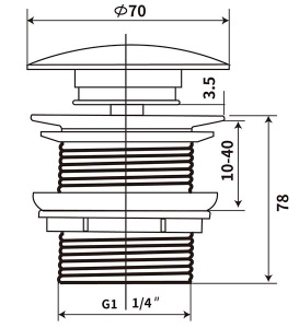 Донный клапан Vincea DBS-216MA / DBS-216MB, матовый антрацит