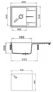 Кухонная мойка Abber Quarz AQ2903B / AQ2903G / AQ2903S / AQ2903W