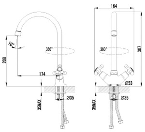 Смеситель для кухонной мойки Lemark Plus Harmony LM0104C