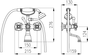 Смеситель для ванны Slezak RAV Morava MK159.5-2SM