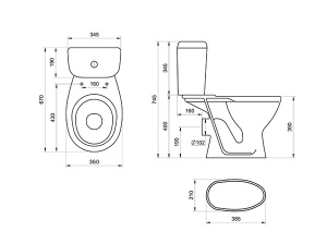 Напольный унитаз Santeri Pro 1P2155S0000BF, белый