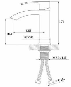 Смеситель для умывальника Ganzer GZ44011-С