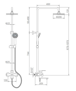 Душевая стойка Ledeme L2402