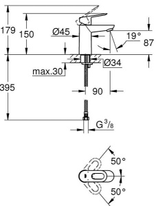 Смеситель для умывальника Grohe BauLoop 23337000