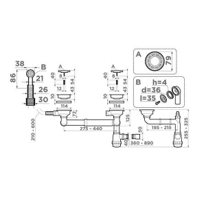 Сифон для мойки Omoikiri WK-1,5-R-IN