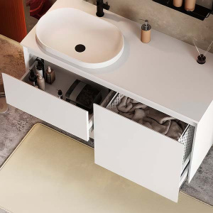 Столешница Belux LUNA-JAZZ-OVAL560 НП120 / НП140 белый матовый Solid Surface, 120, белый матовый