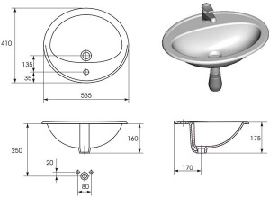 Умывальник Cersanit Calla 54 (S-UM-Cl/1-w)