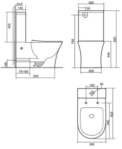 Напольный унитаз Triton-Pro Corso CO-6606, белый
