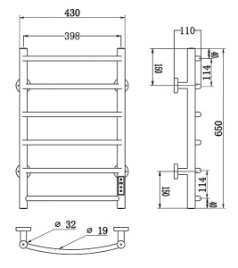 Полотенцесушитель Roxen Santi 11030-4365W электрический