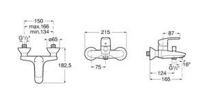 Смеситель для ванны Roca Monodin-N 5A0298C0M
