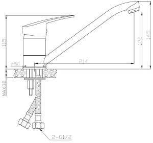 Смеситель для кухонной мойки AV Engineering AVXAN4-B151-237