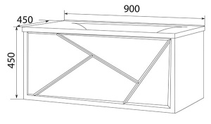 Тумба под умывальник 1Marka Seattle 90П 1в.я. Onyx, 90/оникс