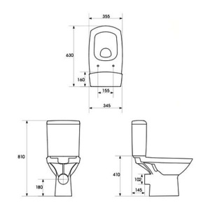 Напольный унитаз Cersanit 70 Carina 011, белый