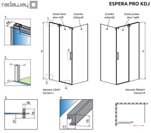 Фронтальная стенка Radaway Espera Pro KDJ front Wall 490
