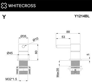 Смеситель встраиваемый Whitecross Y Y1214BL для умывальника