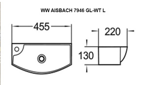 Умывальник WeltWasser WW Aisbach 7946 GL-WT L