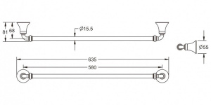 Держатель для полотенец Rose RG1217