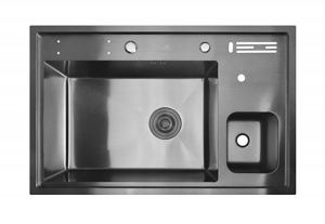 Кухонная мойка Wisent WM37850B / WW405B с дозатором, ринзером и контейнером для мусора