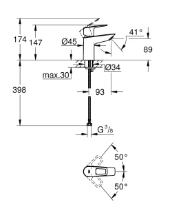 Смеситель для умывальника Grohe BauLoop 23337001