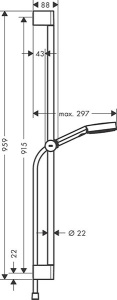 Душевой гарнитур Hansgrohe Pulsify Relaxation 105 3jet 90 см, черный матовый