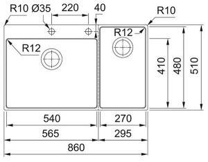 Кухонная мойка Franke Box Center BWX 220-54-27