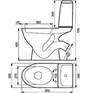 Напольный унитаз Cersanit 53 Eko 031, белый